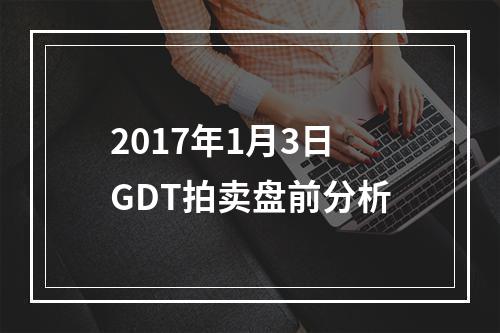 2017年1月3日GDT拍卖盘前分析