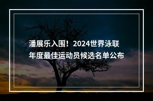 潘展乐入围！2024世界泳联年度最佳运动员候选名单公布