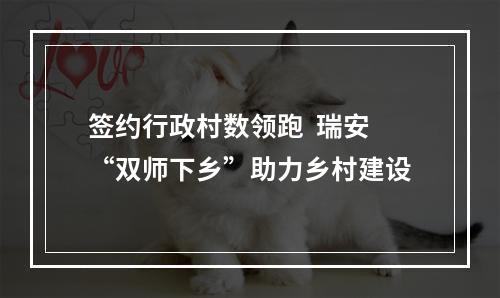 签约行政村数领跑  瑞安“双师下乡”助力乡村建设