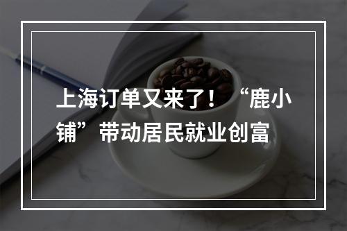 上海订单又来了！“鹿小铺”带动居民就业创富