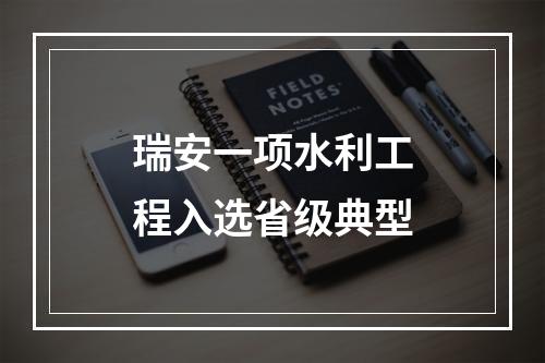 瑞安一项水利工程入选省级典型
