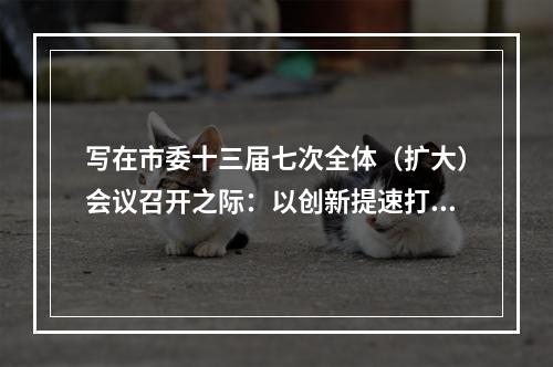 写在市委十三届七次全体（扩大）会议召开之际：以创新提速打造“全省第三极”