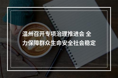 温州召开专项治理推进会 全力保障群众生命安全社会稳定