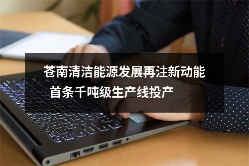 苍南清洁能源发展再注新动能  首条千吨级生产线投产