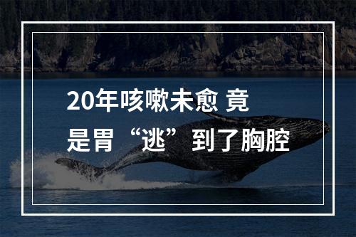 20年咳嗽未愈 竟是胃“逃”到了胸腔