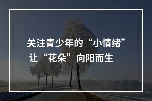 关注青少年的“小情绪” 让“花朵”向阳而生