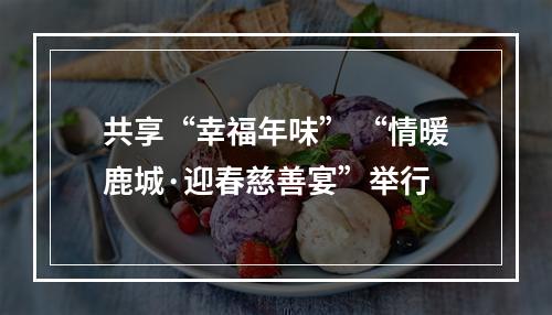 共享“幸福年味” “情暖鹿城·迎春慈善宴”举行
