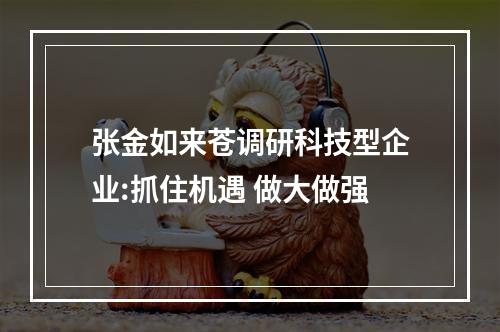 张金如来苍调研科技型企业:抓住机遇 做大做强