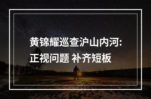 黄锦耀巡查沪山内河:正视问题 补齐短板