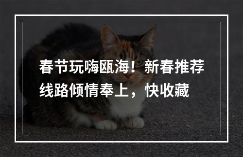 春节玩嗨瓯海！新春推荐线路倾情奉上，快收藏