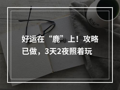好运在“鹿”上！攻略已做，3天2夜照着玩