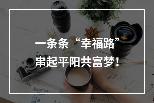 一条条“幸福路”串起平阳共富梦！