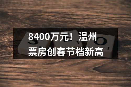 8400万元！温州票房创春节档新高