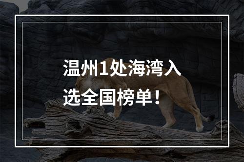 温州1处海湾入选全国榜单！