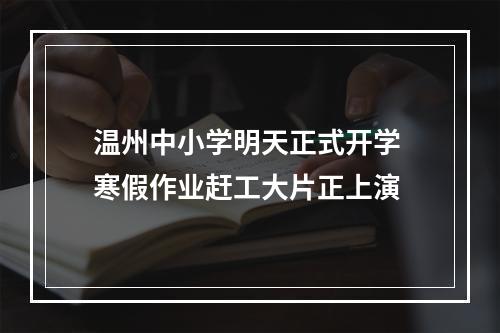 温州中小学明天正式开学 寒假作业赶工大片正上演
