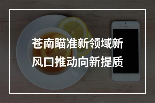 苍南瞄准新领域新风口推动向新提质