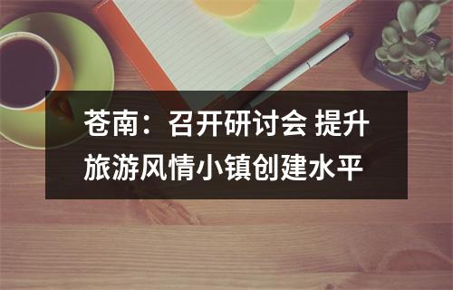 苍南：召开研讨会 提升旅游风情小镇创建水平