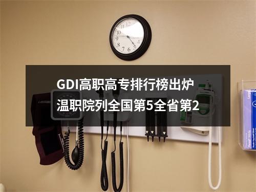 GDI高职高专排行榜出炉 温职院列全国第5全省第2