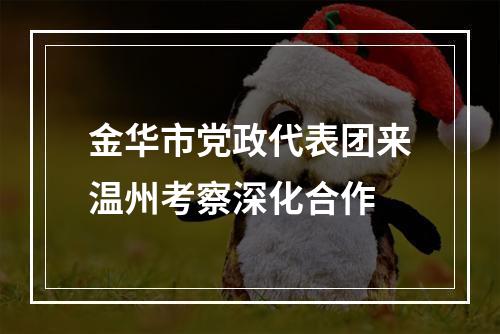 金华市党政代表团来温州考察深化合作