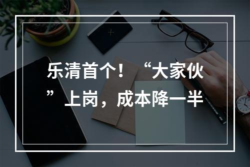 乐清首个！“大家伙”上岗，成本降一半