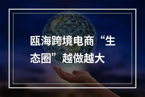 瓯海跨境电商“生态圈”越做越大