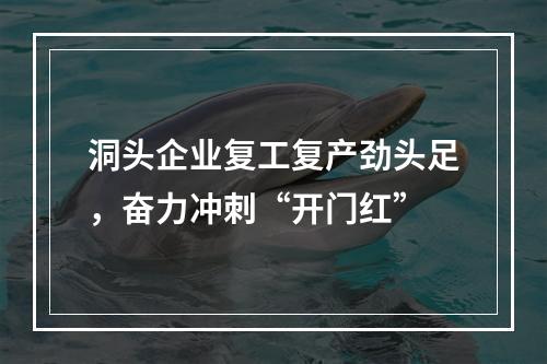 洞头企业复工复产劲头足，奋力冲刺“开门红”
