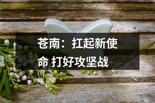 苍南：扛起新使命 打好攻坚战