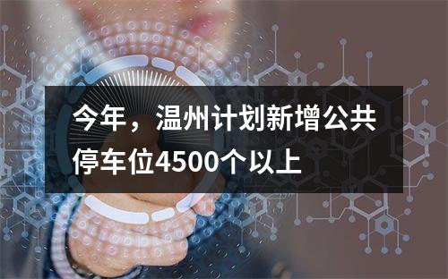 今年，温州计划新增公共停车位4500个以上