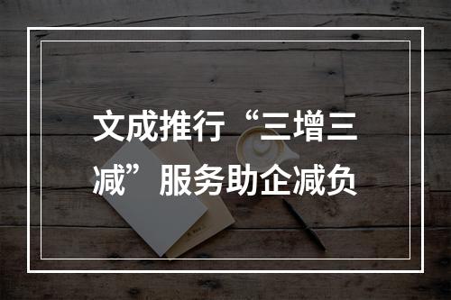 文成推行“三增三减”服务助企减负