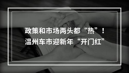 政策和市场两头都“热”！温州车市迎新年“开门红”