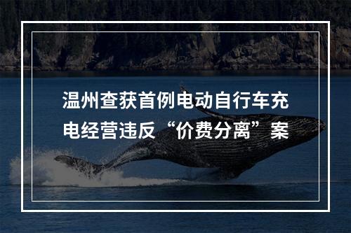 温州查获首例电动自行车充电经营违反“价费分离”案