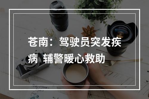 苍南：驾驶员突发疾病  辅警暖心救助