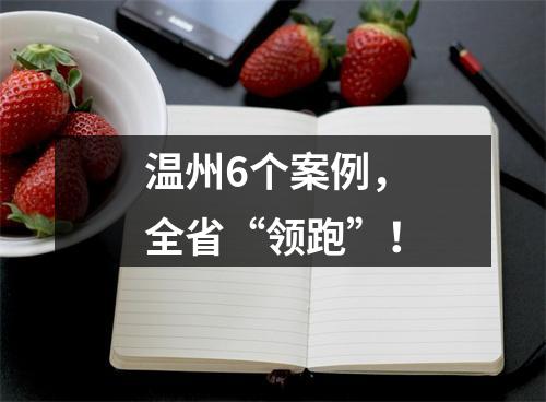 温州6个案例，全省“领跑”！