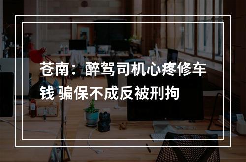 苍南：醉驾司机心疼修车钱 骗保不成反被刑拘