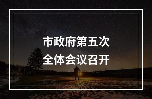 市政府第五次全体会议召开