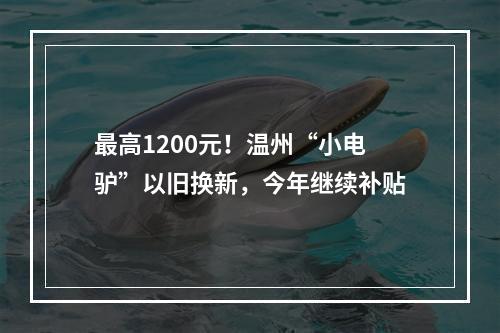 最高1200元！温州“小电驴”以旧换新，今年继续补贴