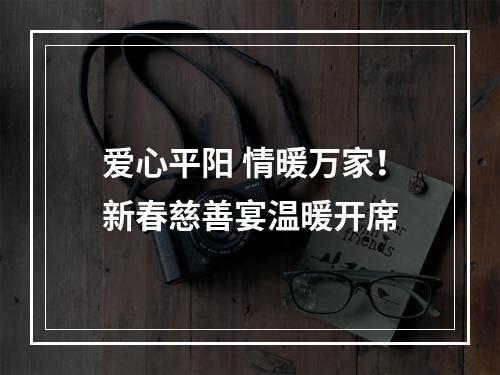 爱心平阳 情暖万家！新春慈善宴温暖开席