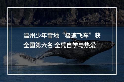 温州少年雪地“极速飞车”获全国第六名 全凭自学与热爱