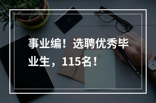 事业编！选聘优秀毕业生，115名！