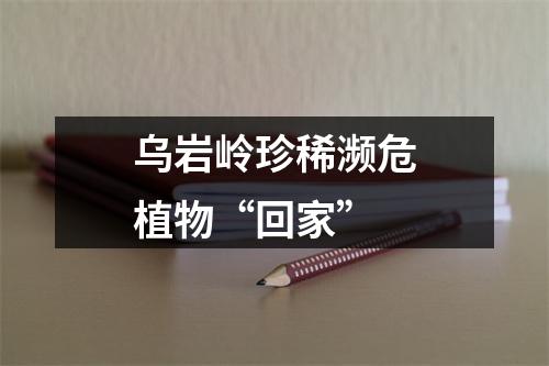 乌岩岭珍稀濒危植物“回家”