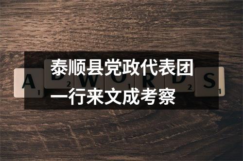 泰顺县党政代表团一行来文成考察