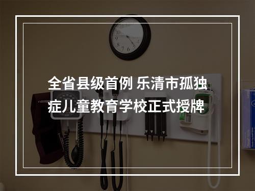 全省县级首例 乐清市孤独症儿童教育学校正式授牌