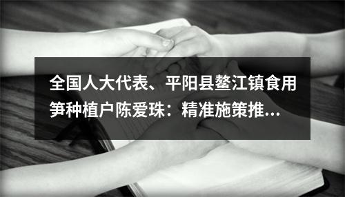 全国人大代表、平阳县鳌江镇食用笋种植户陈爱珠：精准施策推动低收入农户增收