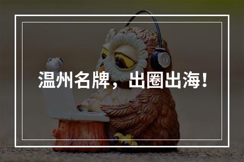 温州名牌，出圈出海！