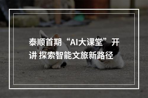 泰顺首期“AI大课堂”开讲 探索智能文旅新路径