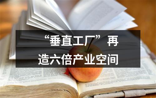 “垂直工厂”再造六倍产业空间