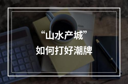 “山水产城”如何打好潮牌