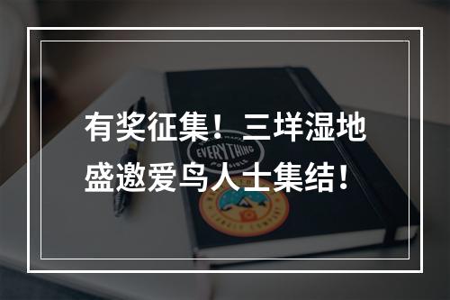 有奖征集！三垟湿地盛邀爱鸟人士集结！