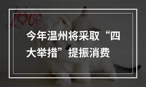 今年温州将采取“四大举措”提振消费