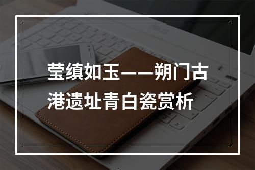 莹缜如玉——朔门古港遗址青白瓷赏析